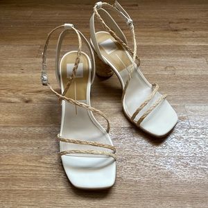 DolceVita Woven Heeled Sandals Natural MultiRaffia